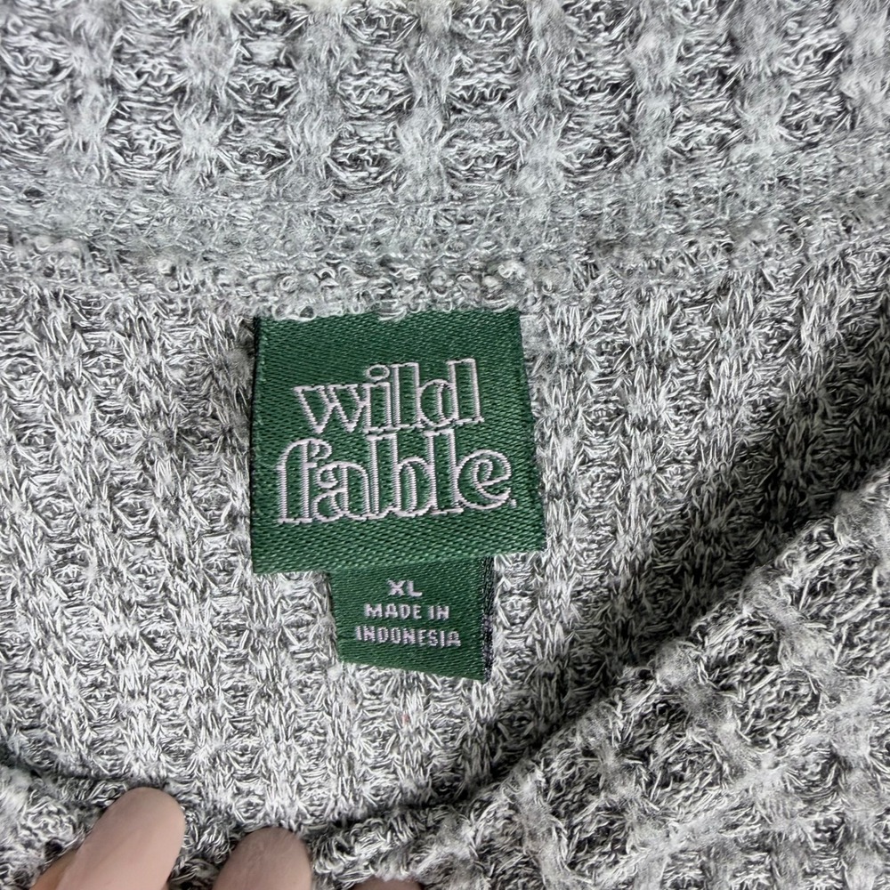 Grunge Gorpcore Wild Fable Waffle Knit Crop Top Womens XL Gray Comfy Normcore - Picture 5 of 9